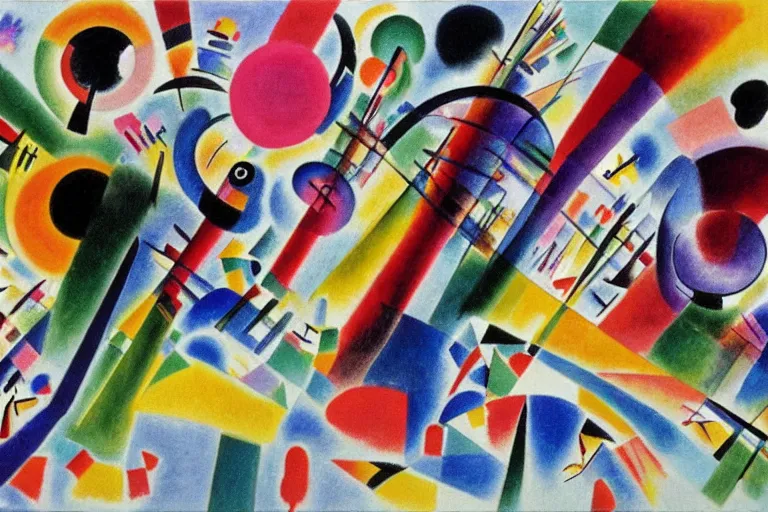 Prompt: rush hour, in style of Kandinsky,