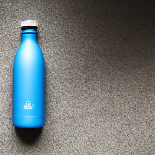 Prompt: The water bottle, made by Apple, product photography