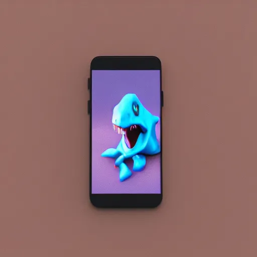 Image similar to photography, 3 d render, a cellphone dinosaur, sand