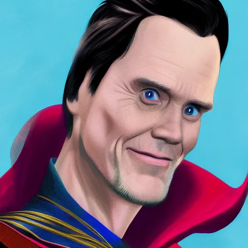 Prompt: Digital painting of Jim Carrey as Doctor Strange