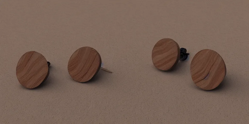 Image similar to earring design, jewelry design, wood, nordic, material, product design, trending on artstation, cgsociety, photo realistic, design by ziva cph and isabel lennse, 8 k, unreal engine, c 4 d