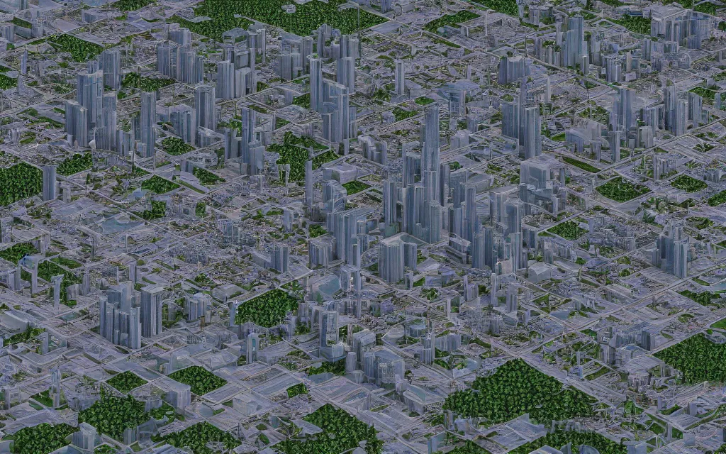 Prompt: map render of an utopian city, 8k render with octane