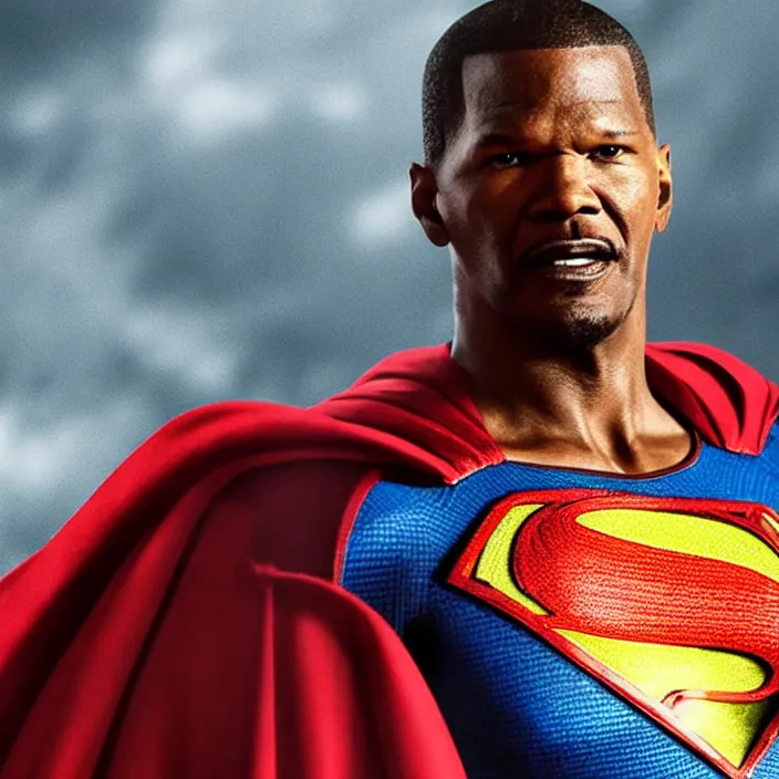 Image similar to jamie foxx as superman