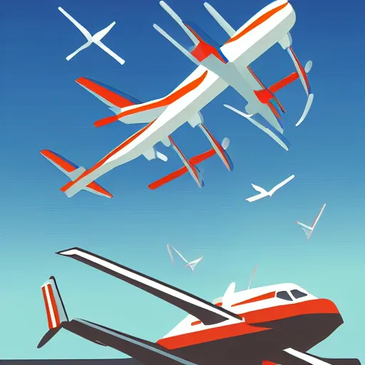 Image similar to airplane illustration vector digital art trending on artstation w 6 4 0