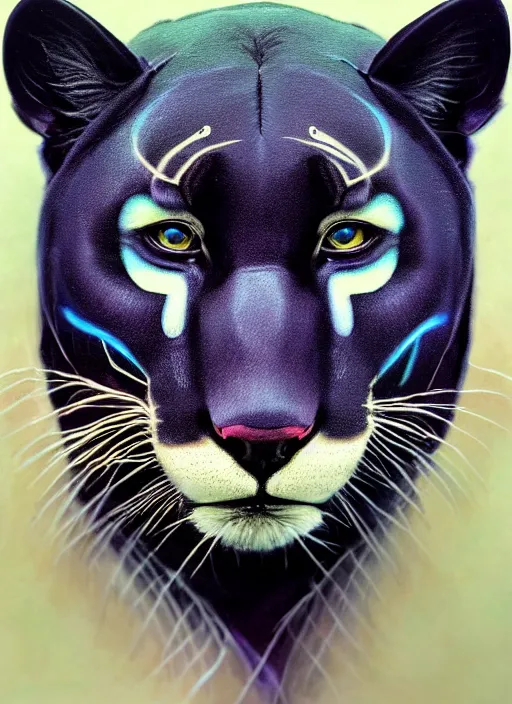 Image similar to photo of a gorgeous Beautiful wild panther made of thunders and lightnings , face painting, in the style of stefan kostic, wild, realistic, sharp focus, 8k high definition, insanely detailed, intricate, elegant, art by stanley lau and artgerm