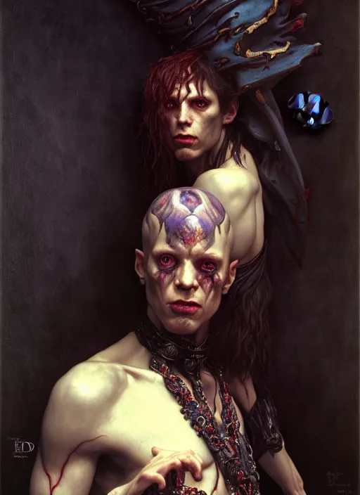 Prompt: male necromancer, full body, hyper realistic, extremely detailed, dnd character art portrait, dark fantasy art, intricate fantasy painting, dramatic lighting, vivid colors, by edgar maxence and caravaggio and michael whelan and delacroix.