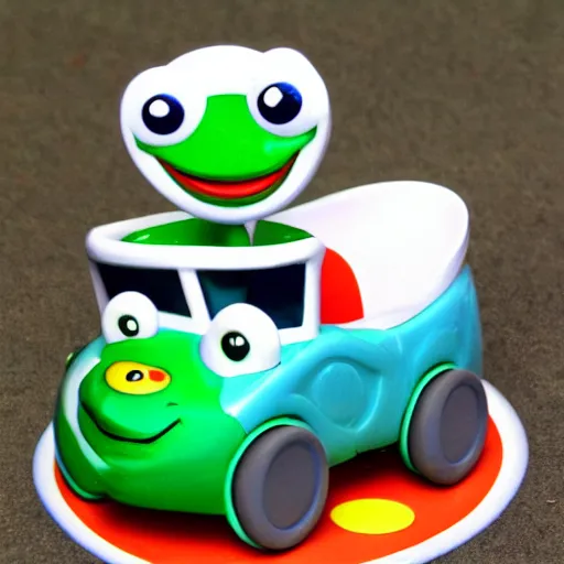 Prompt: froggy car go choo choo chugga chugga chooo chooooooo