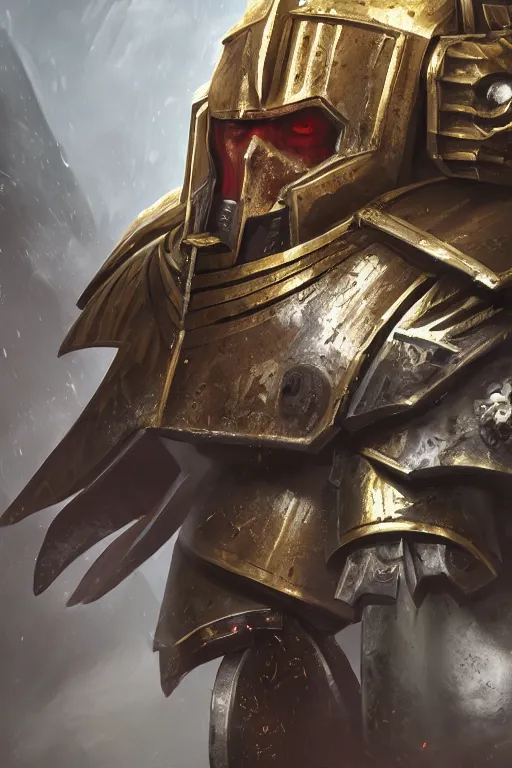 Image similar to armor portrait heros warhammer 4 0 k horus heresy fanart - the primarchs emperor by johannes helgeson animated with vfx concept artist & illustrator global illumination ray tracing hdr fanart arstation zbrush central hardmesh 8 k octane renderer comics stylized