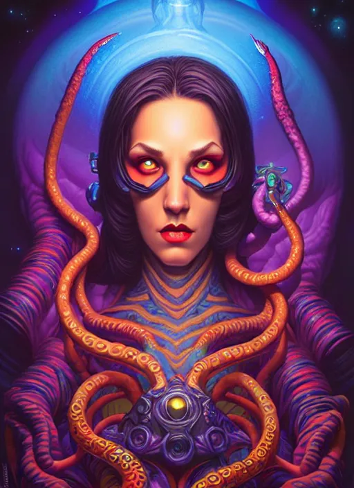 Image similar to cosmic lovecraft ransom hero portrait, pixar style, by tristan eaton stanley artgerm and tom bagshaw.