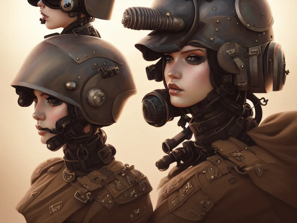 Image similar to portrait of dieselpunk blackpink lisa soldier girl, helmet, stormy sand desert, armored, highly detailed, digital painting, face detail, sharp focus, art, illustrations by loish and ayanamikodon and irakli nadar and rossdraws and wlop