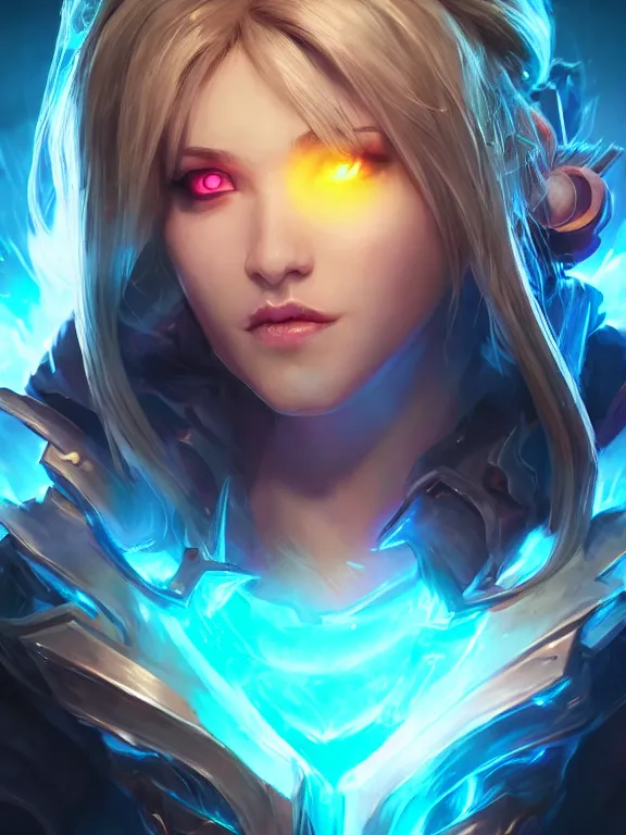 Image similar to portrait art Vi from Arcane, Character from League of Legends, 8k ultra realistic, lens flare, atmosphere, glow, detailed,intricate, full of colour, cinematic lighting, trending on artstation, 4k, hyperrealistic, focused, extreme details, unreal engine 5, cinematic, masterpiece