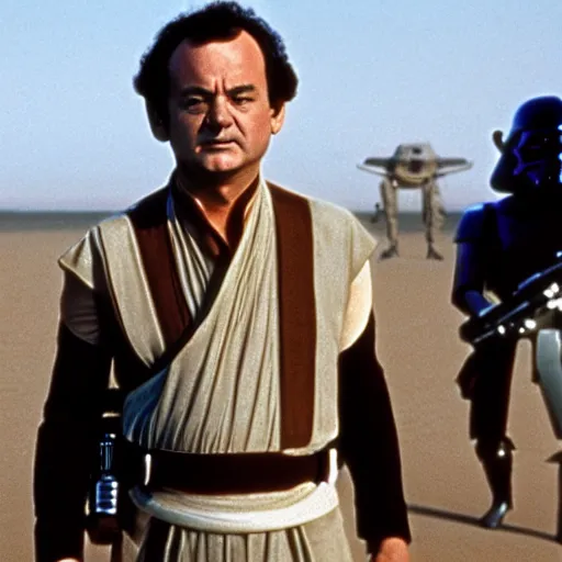 Image similar to bill murray in star wars, movie still, promotional shot