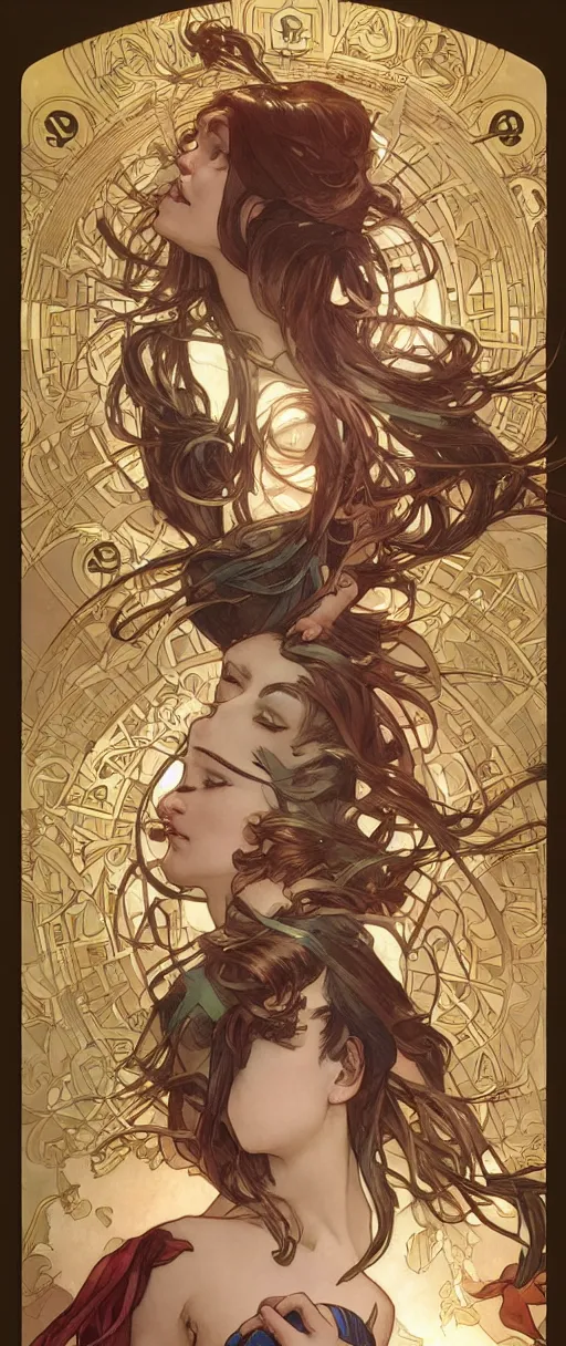 Image similar to happy appearance, joyful vibe and lighting, art by artgerm and greg rutkowski and alphonse mucha