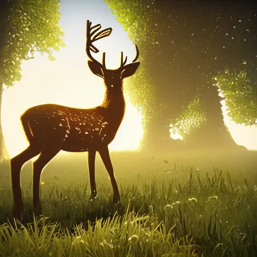 Prompt: deer inspired by no man's sky