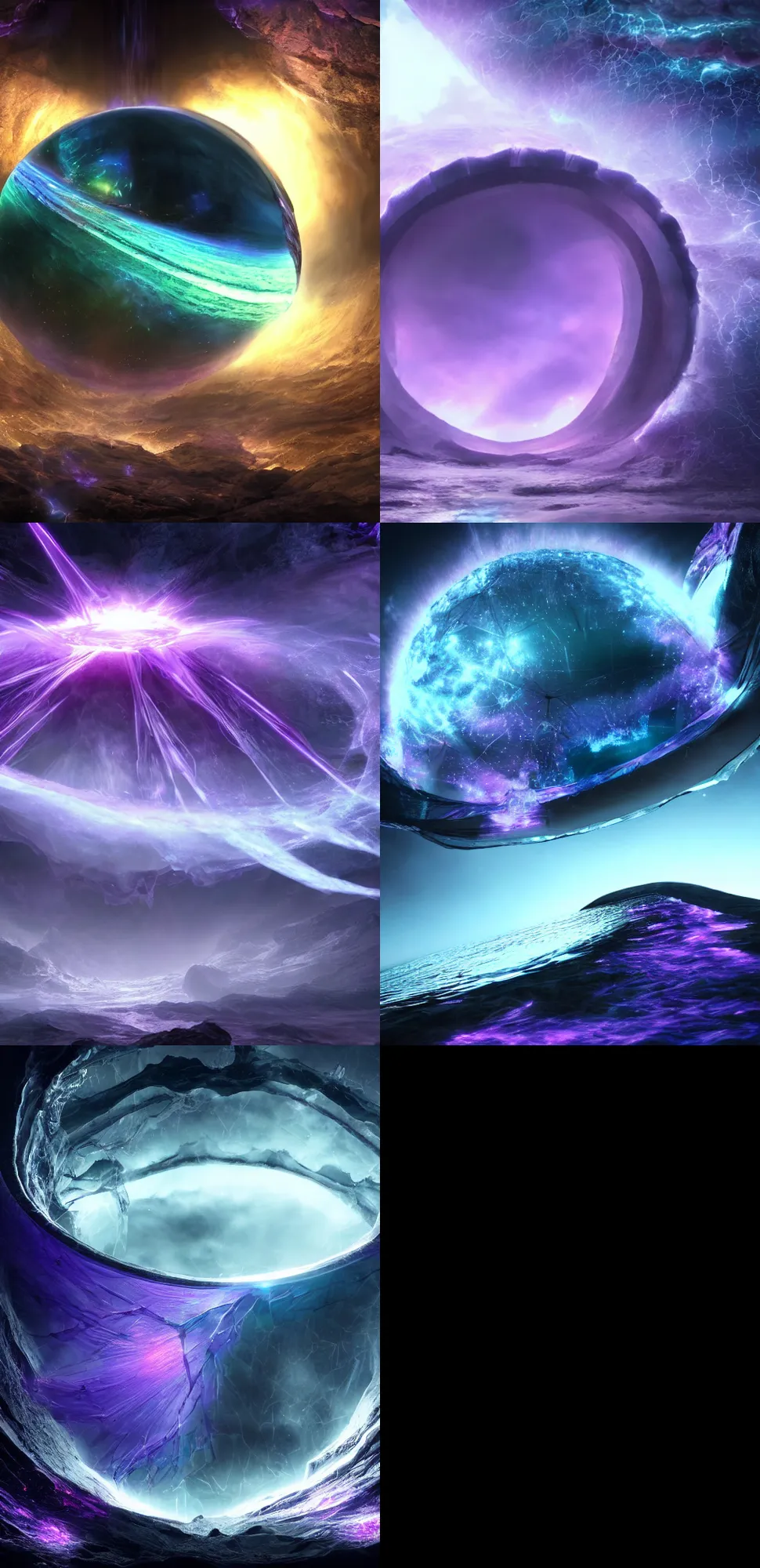 Prompt: Claws of dark energy trying to break free from the magical barrier that looks like a transparent dome 8k resolution artwork beautiful hyperdetailed matte painting trending on Artstation, A simple, purple tide of magic energy waves reflects off the magic transparent dome 8k resolution volumetric lighting