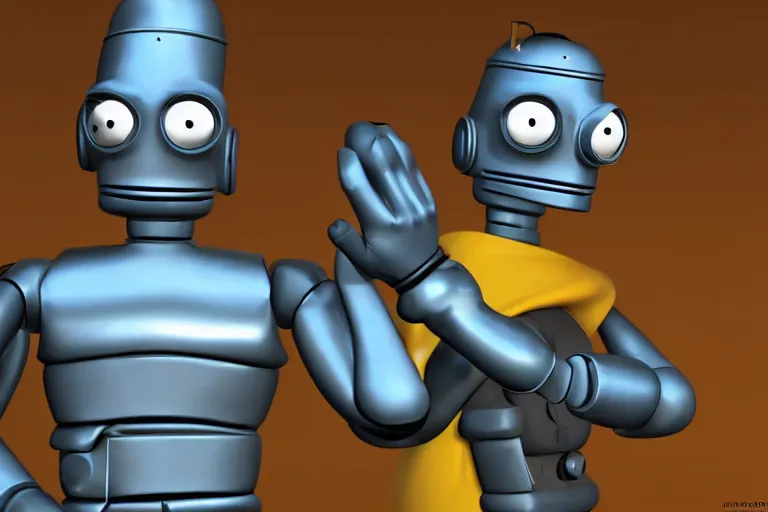 Prompt: bender from futurama, 3 d rendered, 3 d rendering, dramatic lighting, unreal engine