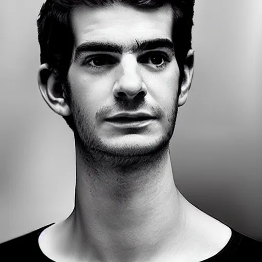 Image similar to “a realistic detailed photo of a guy who is an attractive humanoid who is half robot and half humanoid, who is a male android, Andrew Garfield, shiny skin, posing like a statue, blank stare”