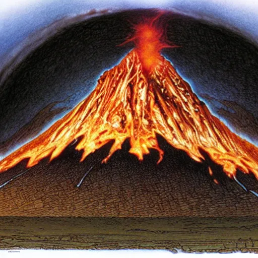 Image similar to poutine ( the canadian meal ) from mount doom by alan lee and john howe