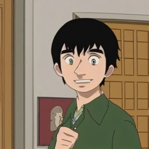 Image similar to Nathan For You, Nathan Fielder, in a studio ghibli anime, spirited away