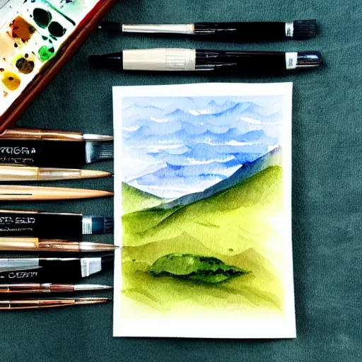 Prompt: landscape watercolor prints