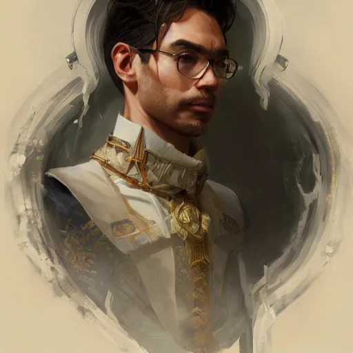 Image similar to portrait of Nathaniel B, accurate, intricate, headshot, highly detailed, digital painting, artstation, concept art, sharp focus, illustration, art by artgerm and greg rutkowski and alphonse mucha