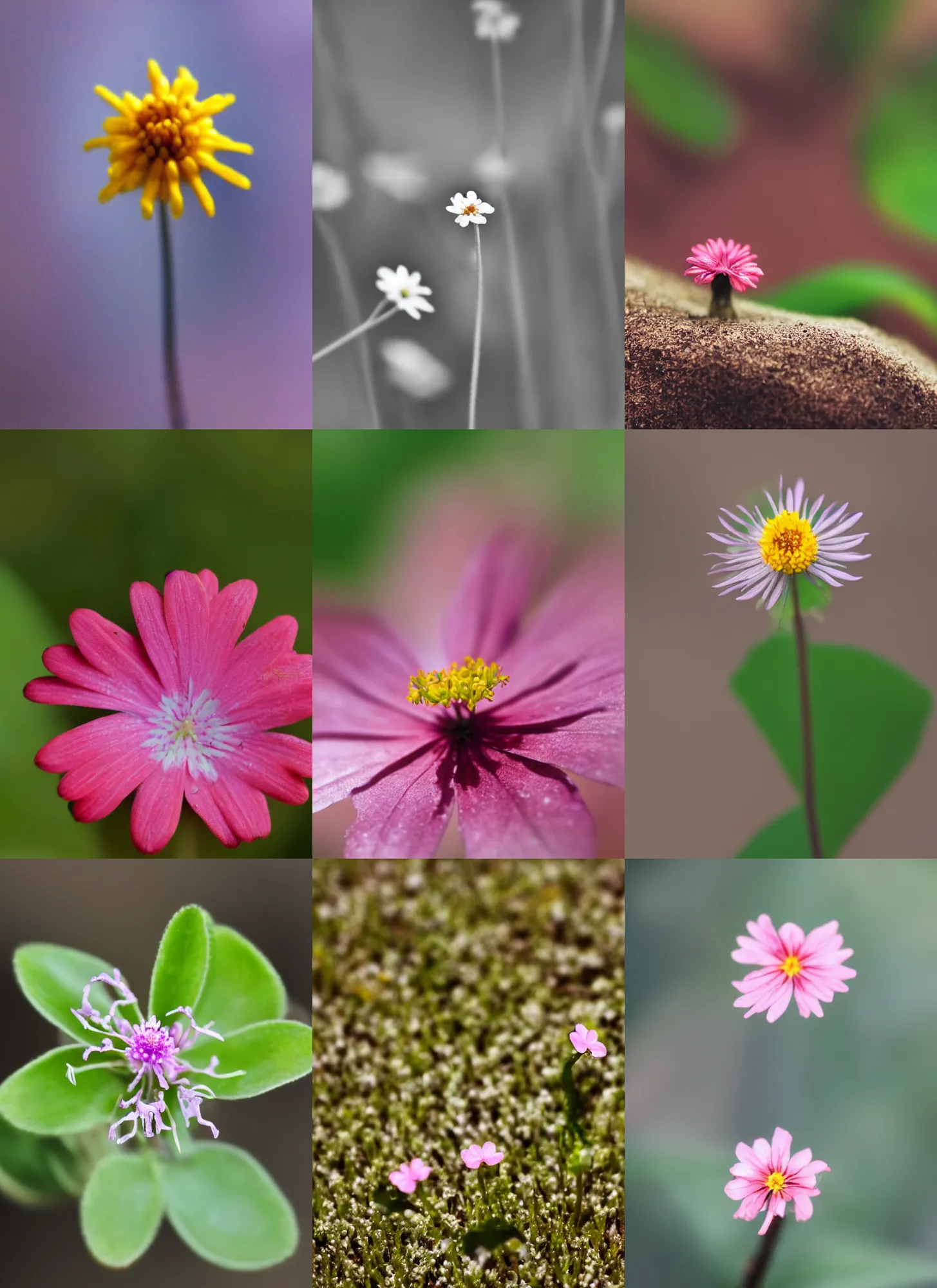 Prompt: macroshot of a tiny little flower