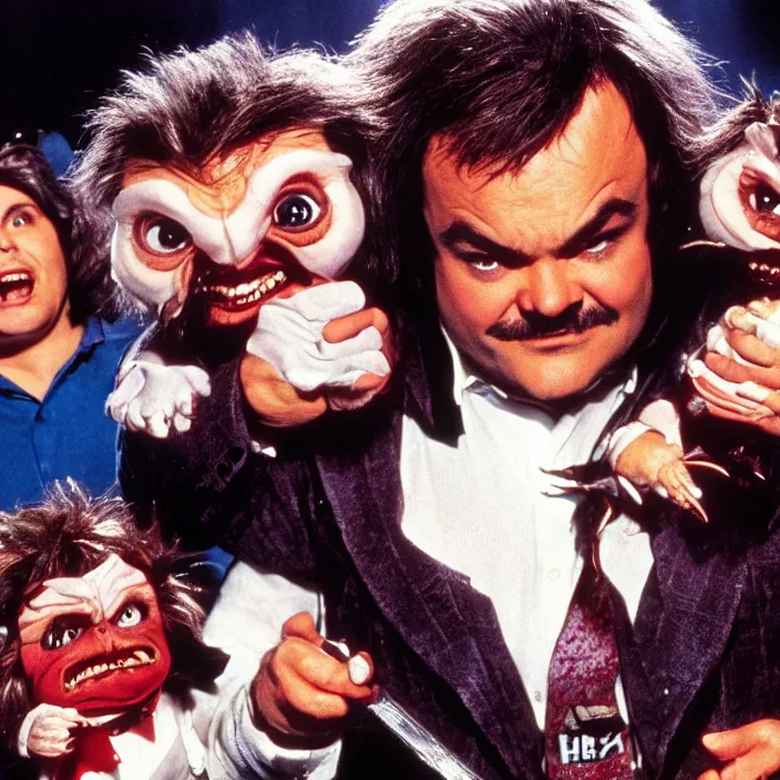 Prompt: jack black starring in gremlins, 8 k,