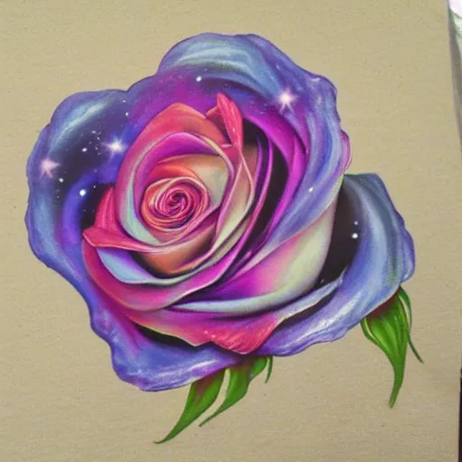 Image similar to rose made of nebula