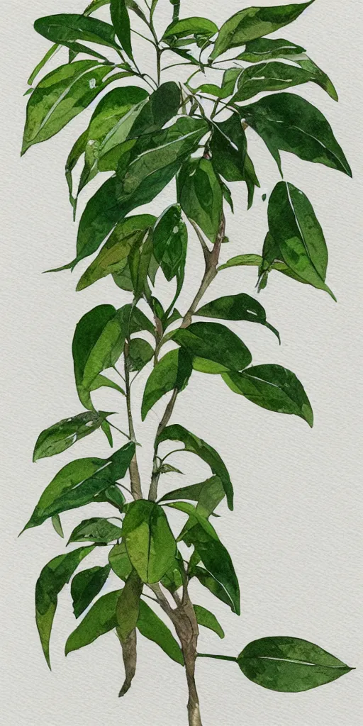 Prompt: water color and pen, high resolution, detailed, trending on artstation, tea plant