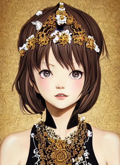 Prompt: a portrait of a princess, digital painting by ilya kuvshinov, wearing an ornate dress with lots of necklaces, by reiq, by takeshi obata, beautiful woman, hiromu arakawa, masashi kishimoto, tite kubo, yusuke murata, masashi ando, 4 k wallpaper, masterpiece, gorgeous, stunning