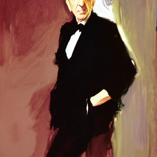 Prompt: portrait of leonard cohen, by john singer sargent and robert e. mcginnis