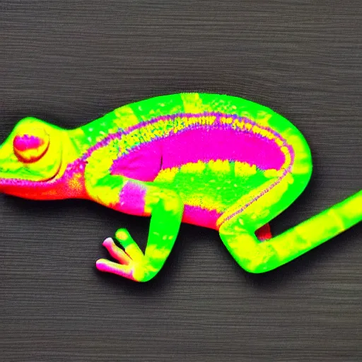 Image similar to a neon chameleon
