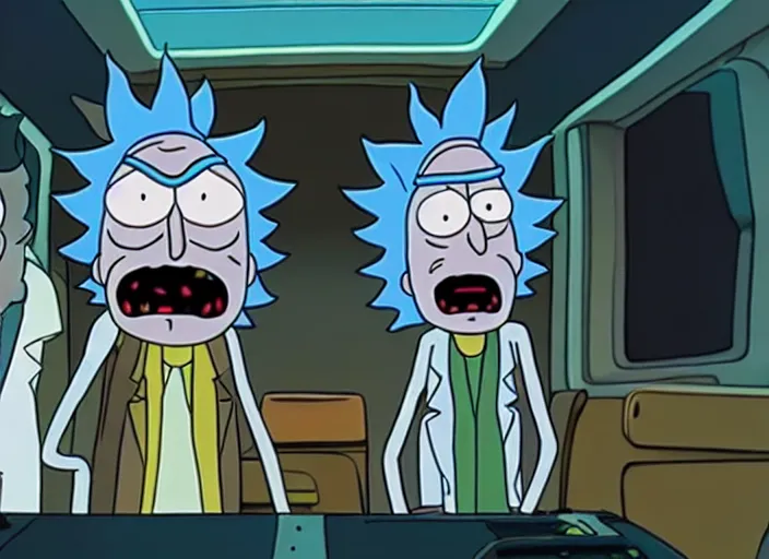 Prompt: film still of rick sanchez rick and morty in the new scifi movie 4 k