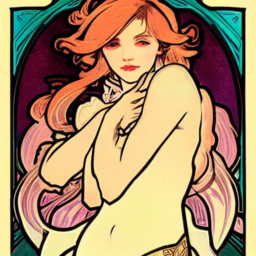 Prompt: portrait of lux from league of legends, art by alphonse mucha and greg ruthkowski