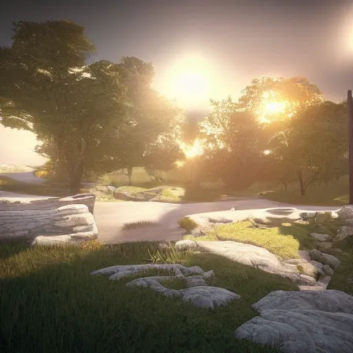 Image similar to a child's pleasant dream, unreal engine 5, dreamlike,