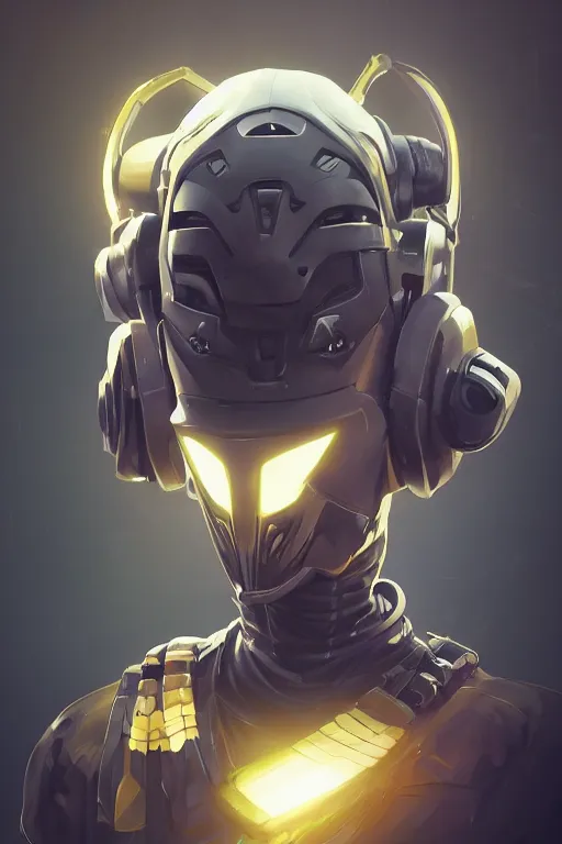 Image similar to epic mask helmet robot ninja portrait stylized as fornite style game design fanart by concept artist gervasio canda, behance hd by jesper ejsing, by rhads, makoto shinkai and lois van baarle, ilya kuvshinov, rossdraws global illumination radiating a glowing aura global illumination ray tracing hdr render in unreal engine 5