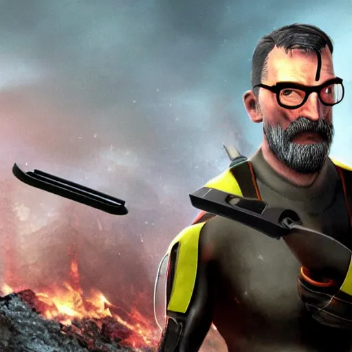 Prompt: Gordon Freeman, Half Life 3. Paramount Pictures, 2043. Runtime, 2 hours 32 minutes.