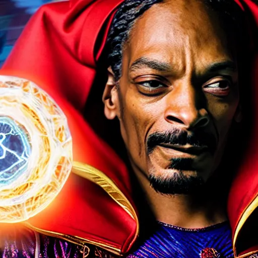 Image similar to snoop dogg as doctor strange, marvel cinematic universe, mcu, 8 k, unedited, in - frame,