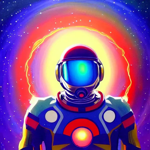 Image similar to marvel mech spaceman superhero with cape and magic spells surfing, isometric scifi astral spirit space journey in oil painting, pulled into the spiral vortex, trending on artstation, award winning, emotional, highly detailed ethereal isometric surrealist art