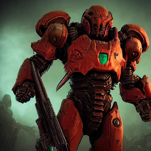 Image similar to doom slayer from doom eternal, photography