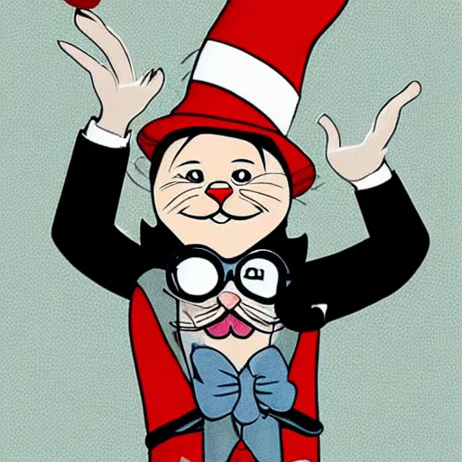 Image similar to the cat in the hat as the dictator of germany