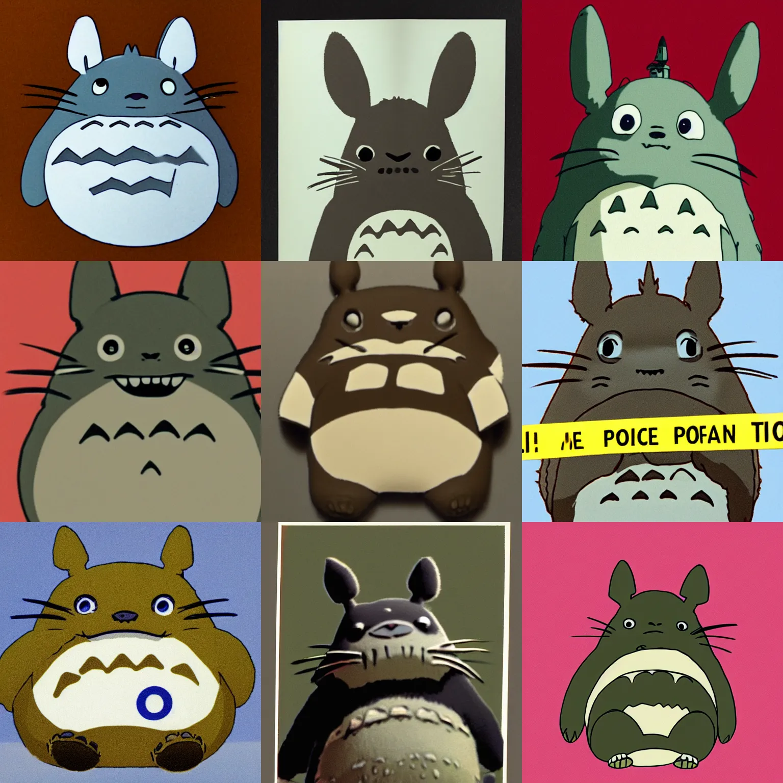 Prompt: a police mugshot of totoro