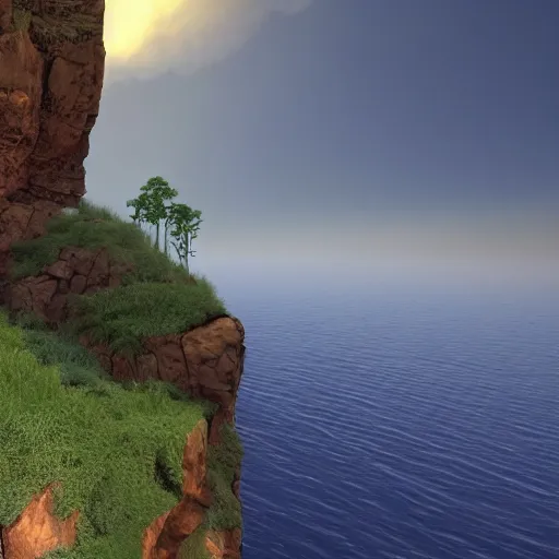 Prompt: unreal engine. cliff. realistic