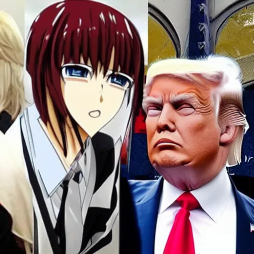 Image similar to trump wearing anime cosplay uwu