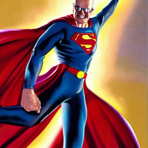 Image similar to super hero character designed by stan lee and alex ross