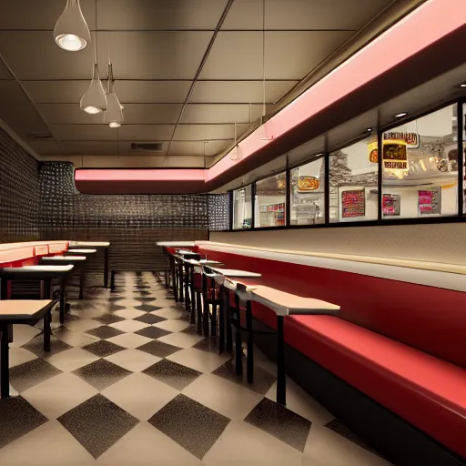 Image similar to a beautiful 3d render of a waffle house restaurant ultra realism, high definition, post processing, unreal engine, 8k, high resolution, octane render, 4k UHD, photographic, digital art