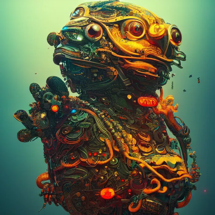 Prompt: Hootie & the Blowfish. intricate abstract. intricate artwork. by Tooth Wu, wlop, beeple, dan mumford. octane render, trending on artstation, greg rutkowski, very coherent symmetrical artwork. cinematic, hyper realism, high detail, octane render, 8k, iridescent accents, deep blacks