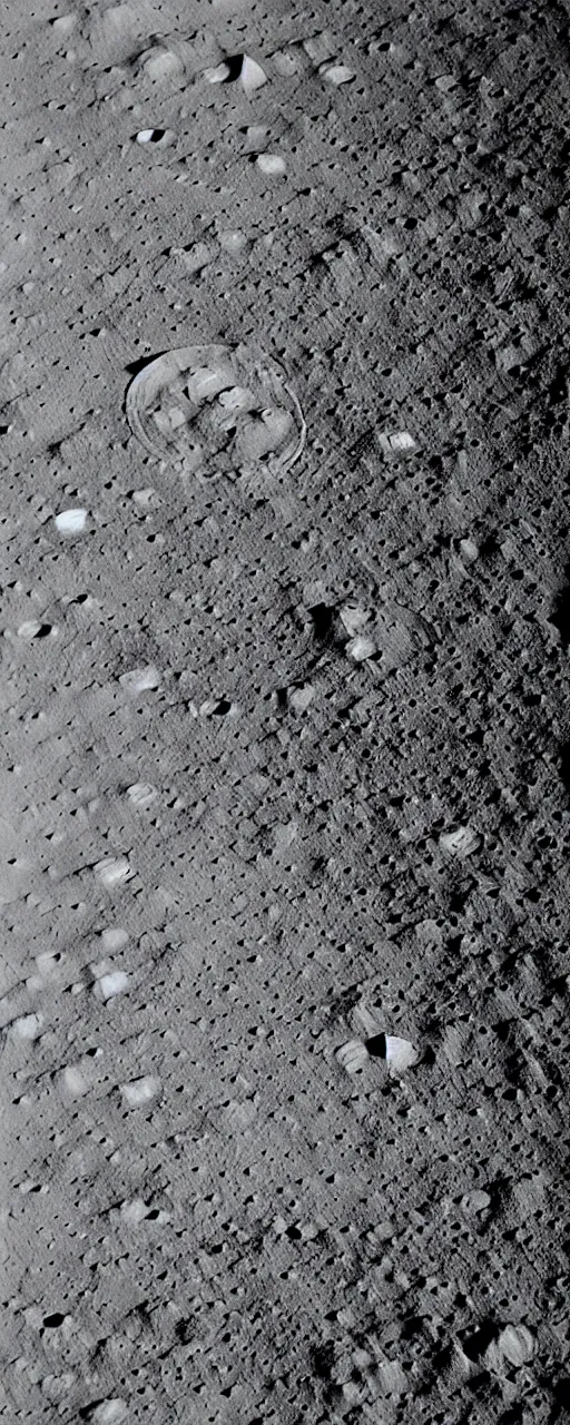 Prompt: human footprints on the lunar surface.