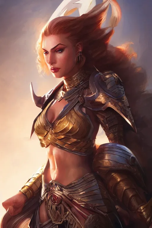 Image similar to amazon valkyrie athena, d & d, fantasy, portrait, highly detailed, headshot, digital painting, trending on artstation, concept art, sharp focus, illustration, art by artgerm and greg rutkowski and magali villeneuve