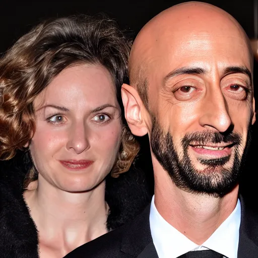 Prompt: adrien brody bald and no teeth